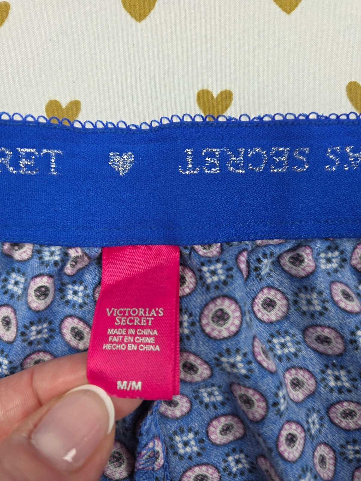 Victorias Secret Blue Vintage Medium Sleep Shorts Boxers Pajama Bottoms