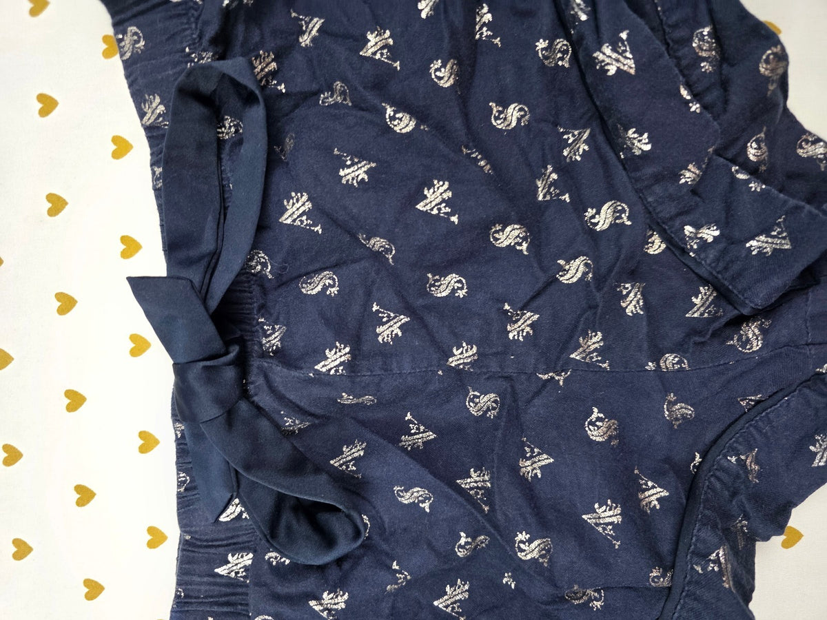 Victorias Secret Blue Ruffle Logo Medium Sleep Shorts Boxers Pajama Bottoms