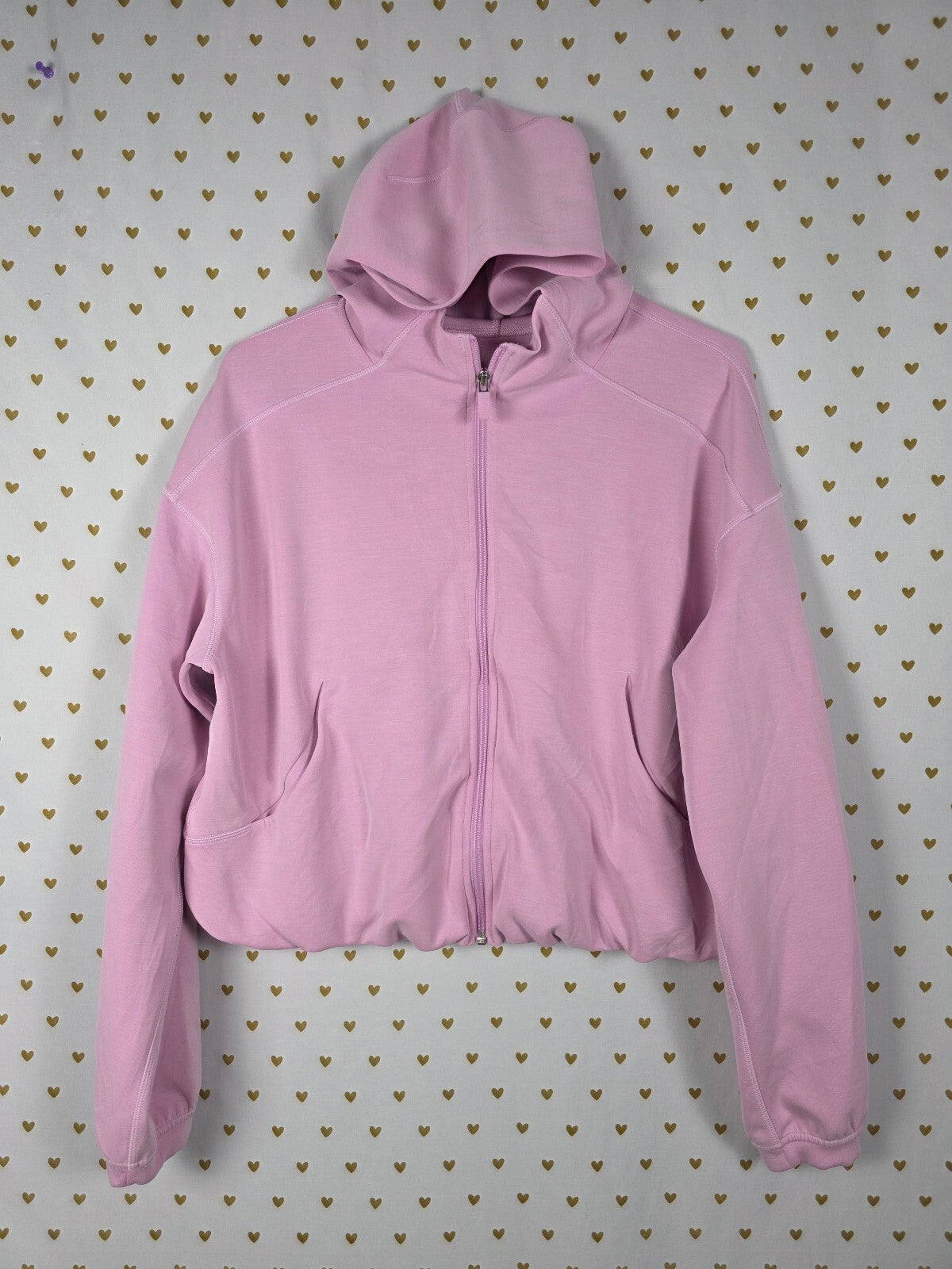 Lululemon Scuba Oversized Full Zip Cropped Hoodie Pink Size 8