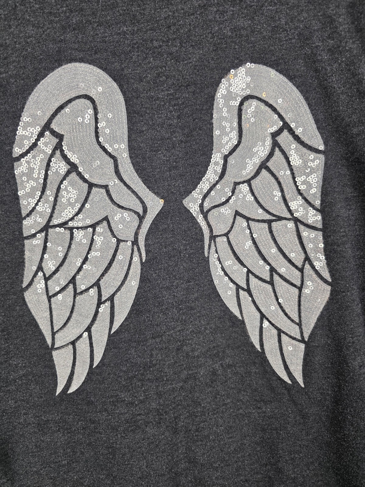 Victorias Secret ANGELS Bling WINGS White Sequin Full Zip Hoodie Jacket SMALL