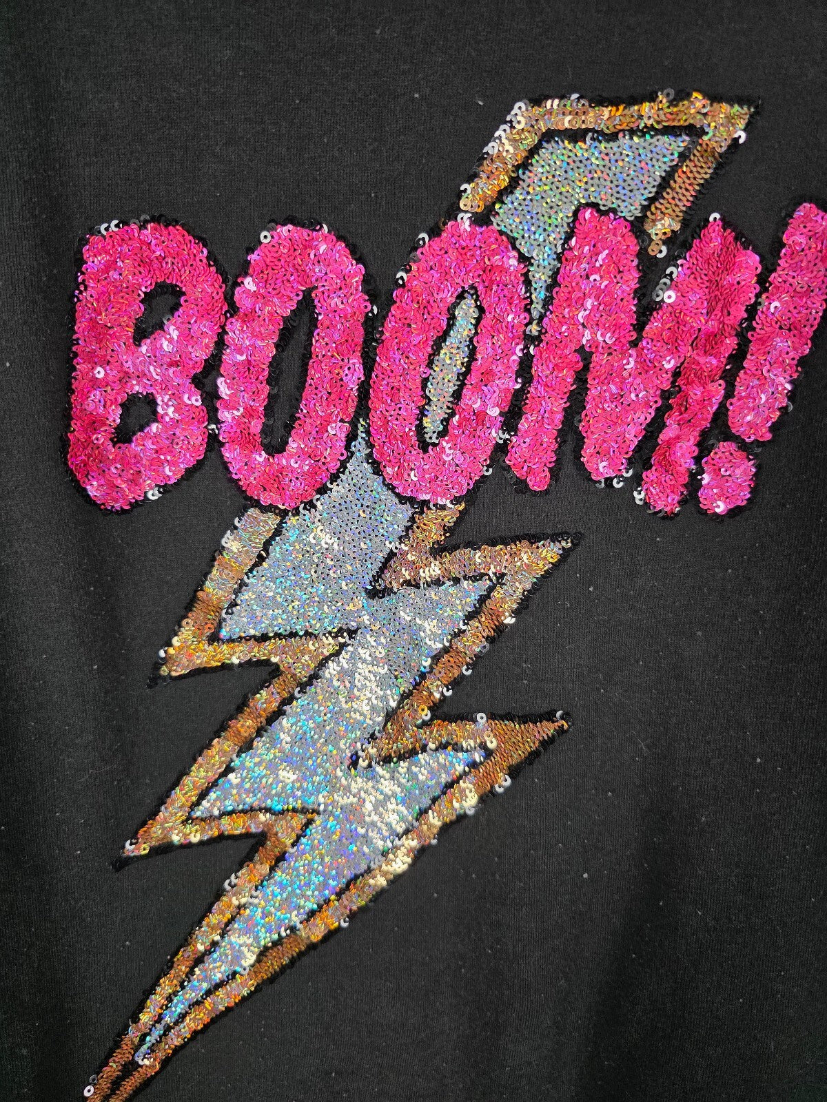 Victorias Secret Pink BLING BOOM Sequin Slouchy Sweater Shirt MEDIUM
