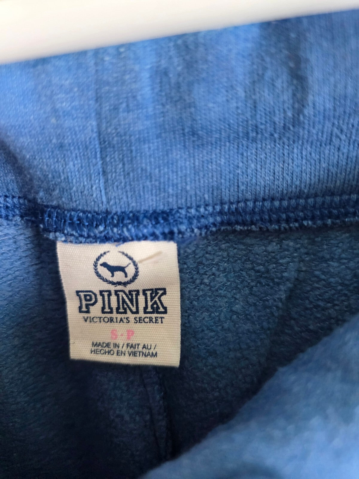 VS PINK LOVE PINK Leopard Sweatshirt Sweatpants Set Blue L/S