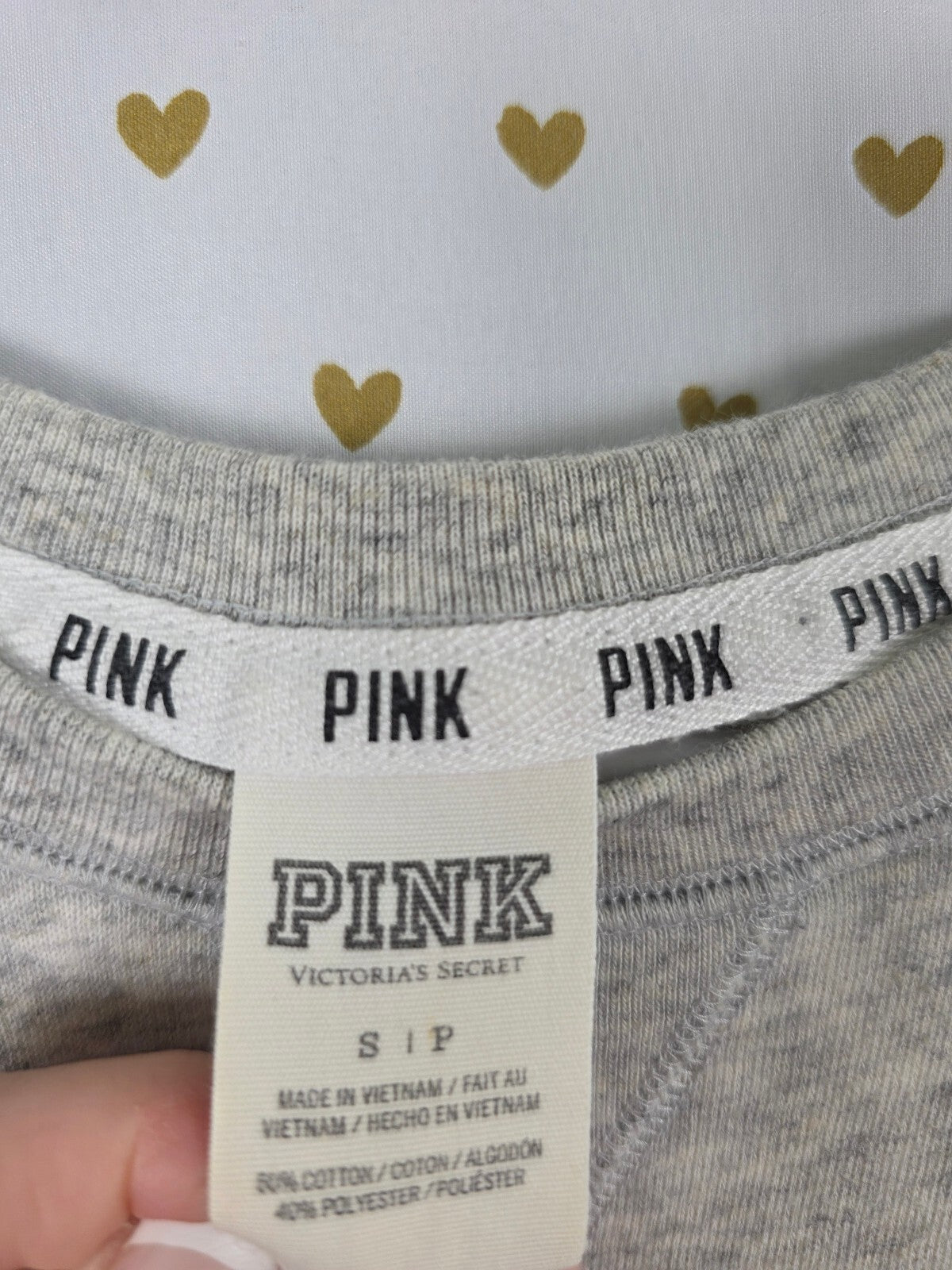 Victorias Secret Pink Neon Logo Crew Sweater Shirt Small