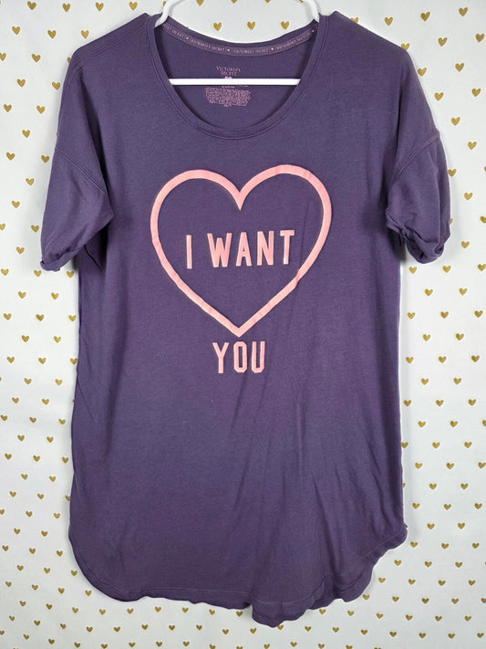 Victorias Secret I WANT YOU Sleep Shirt Nightgown Pajama Dress XS Soft