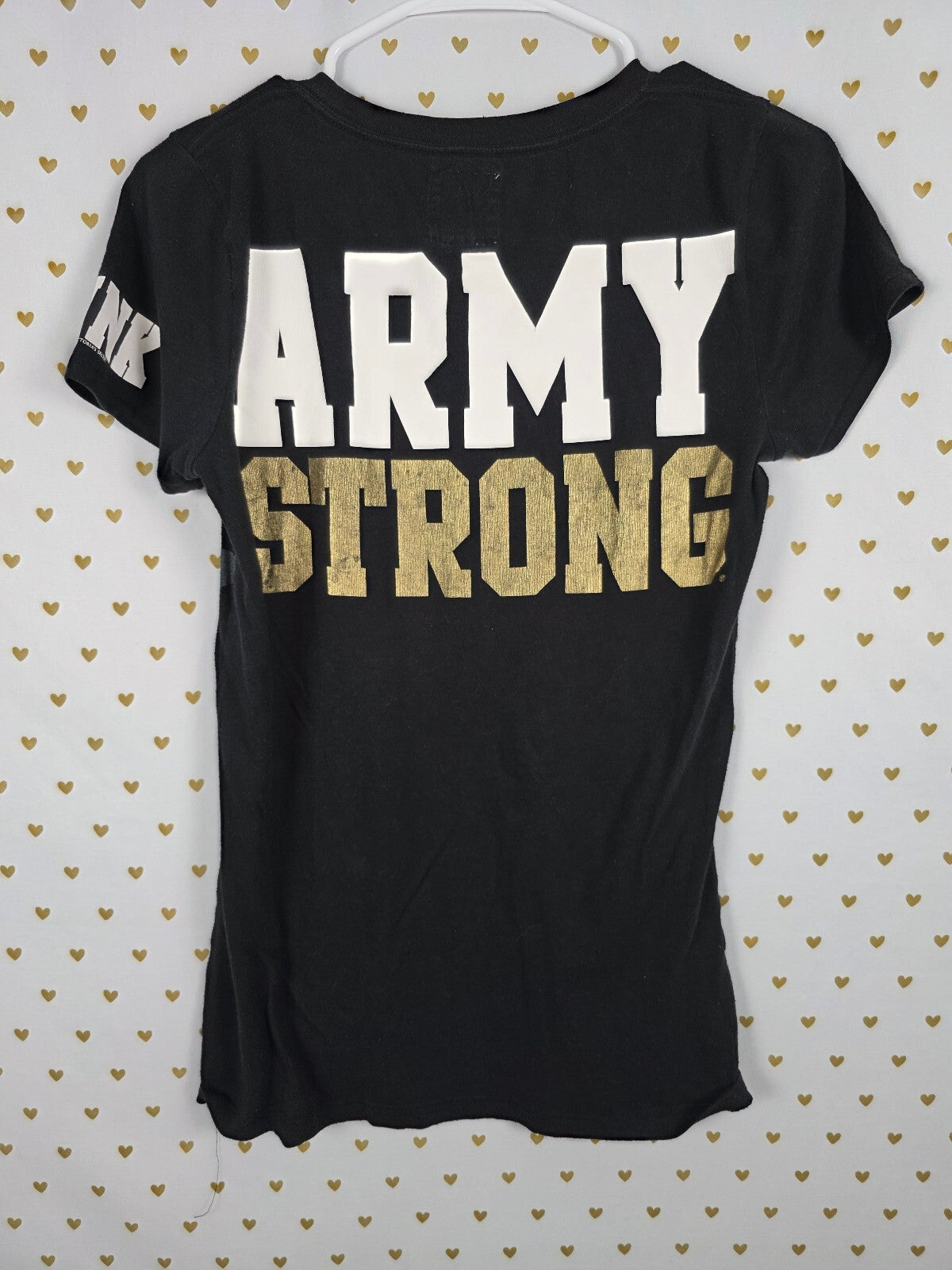 Victorias Secret PINK ARMY STRONG Star Tee shirt MEDIUM USA