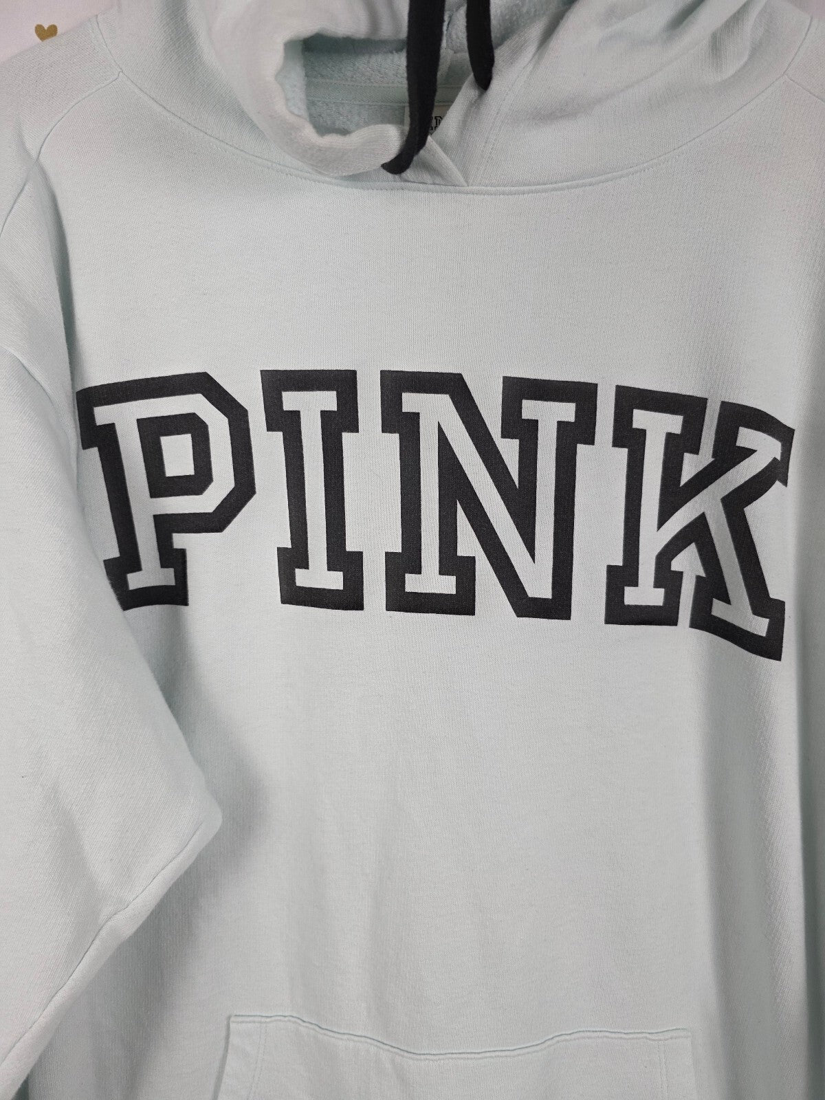 Victorias Secret Pink Mint Logo Hoodie Pullover Sweater Long Sleeve XL
