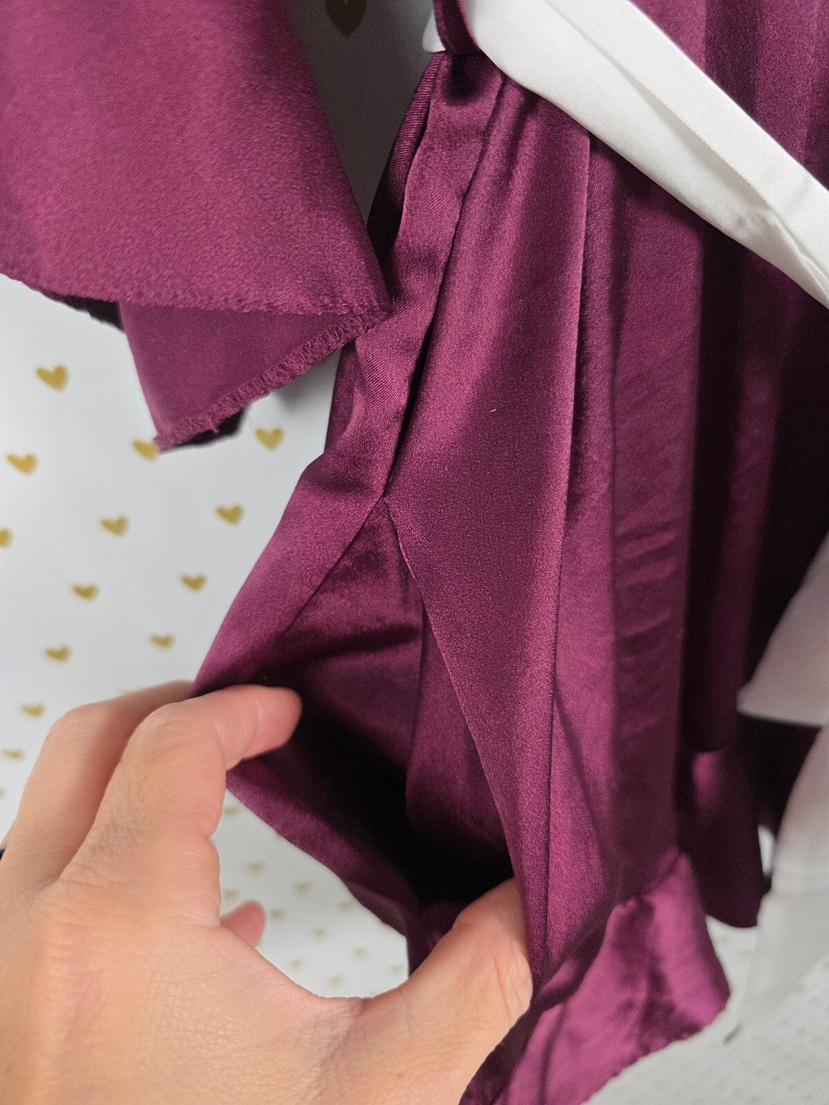 Victorias Secret Satin Silky Robe Purple Flutter Ruffled Medium Large