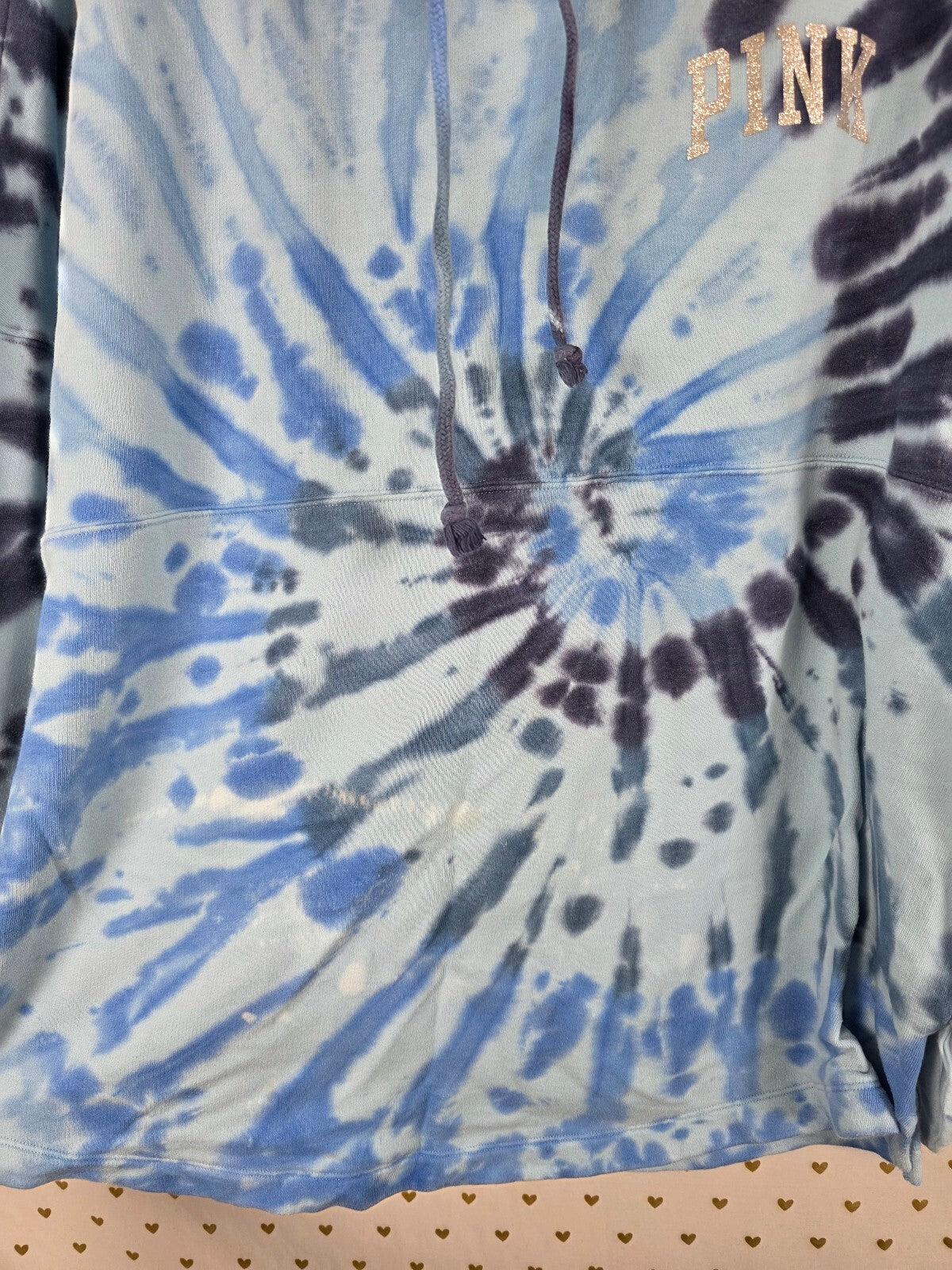 Victorias Secret Pink Pullover Tye Dye Slouchy Sweater Shirt XL logo