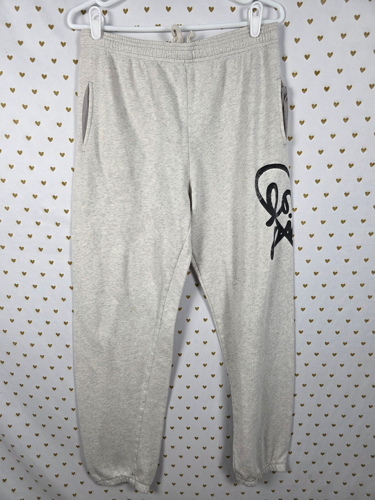 Victorias Secret PINK Vintage y2k LOVE Heart Logo Sweats Joggers SMALL