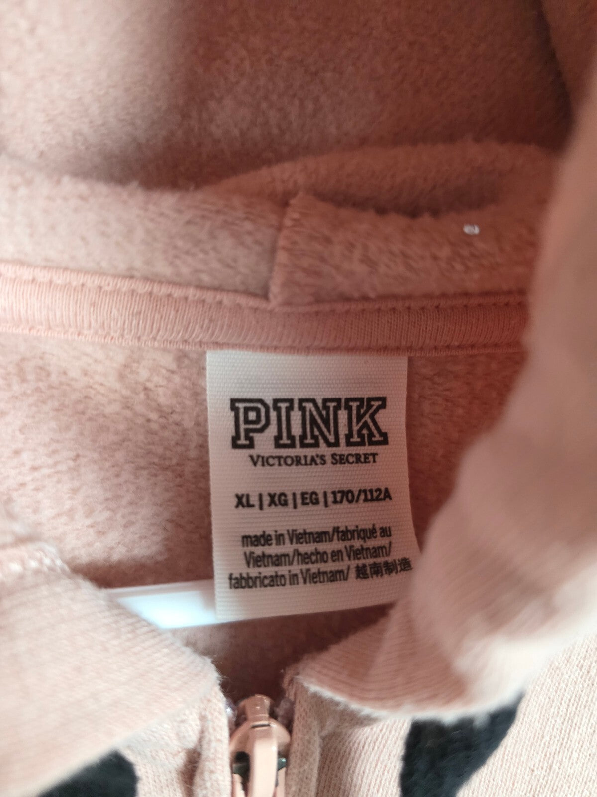 Victorias Secret Pink Full zip logo Hoodie Jacket Orange XL