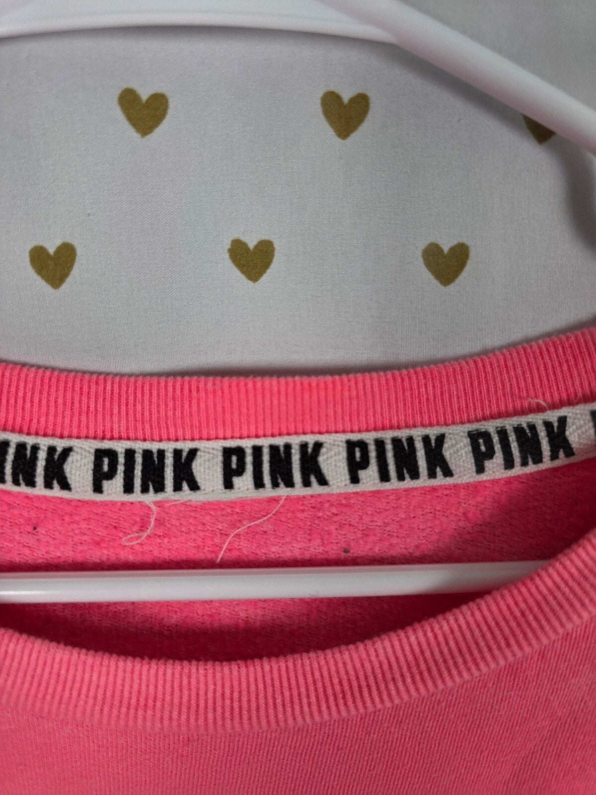 Victorias Secret ALL PINK EVERYTHING Neon Crew Sweater Shirt LARGE