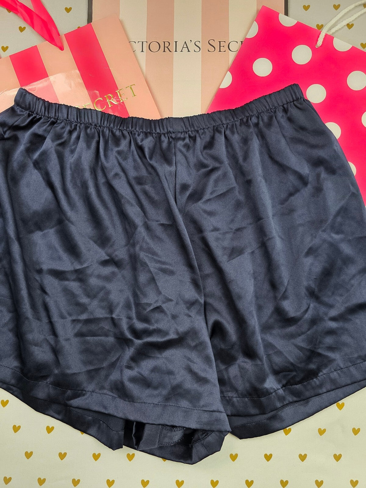 Victorias Secret Vintage Gold Label Large Satin Sleep Shorts Boxers Pajama