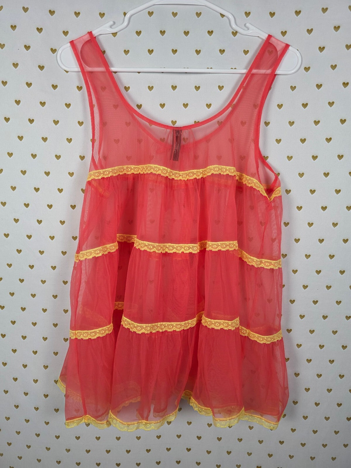 Vintage 2007 Victoria's Secret Sexy Little Things Mesh Babydoll Top M Y2K