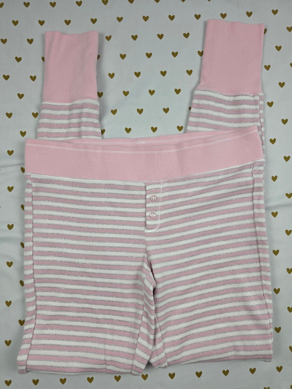 Victorias Secret Pink Striped Thermal XS  Sleep Pants Pajama PJ Bottoms