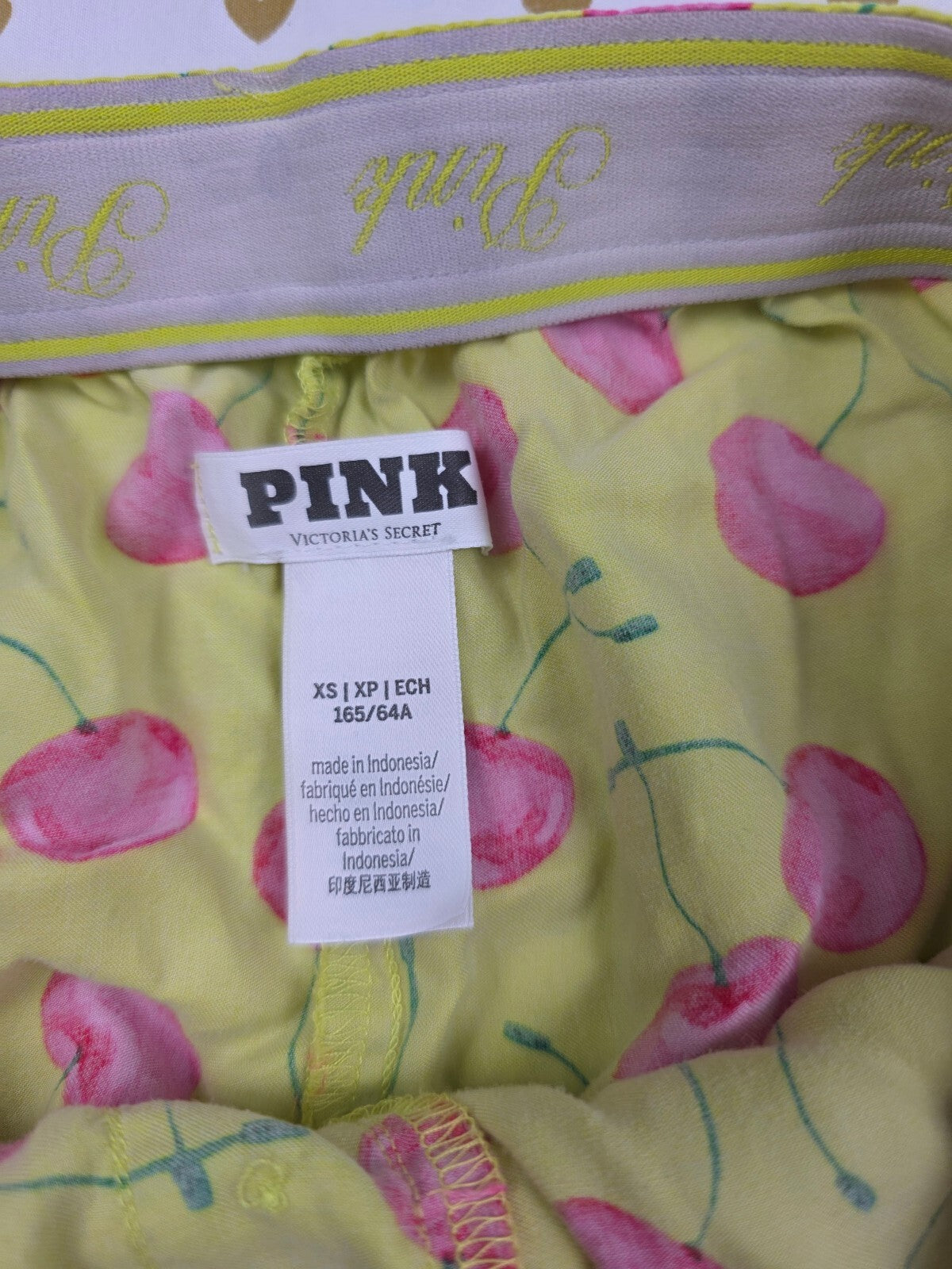 Victorias Secret PINK Silky Cherries XS Sleep Shorts Boxers Pajama Bottoms