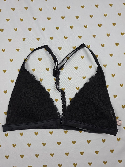 Victorias Secret Black Lace Racerback Front Close SMALL Bralette Bra Top Tank