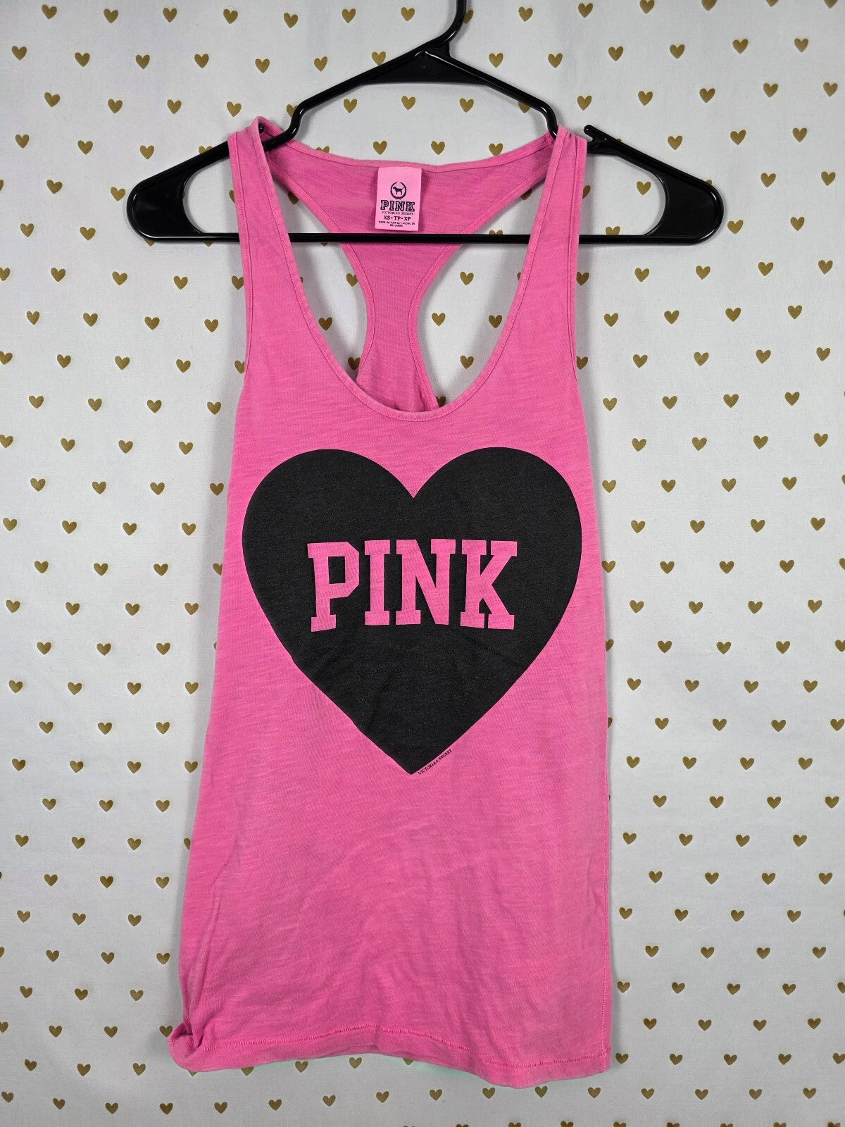 Victorias Secret PINK Vintage Heart Muscle Tee tank top XS