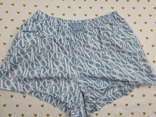 Victorias Secret Logo Blue XS Sleep Shorts Boxers Pajama Bottoms