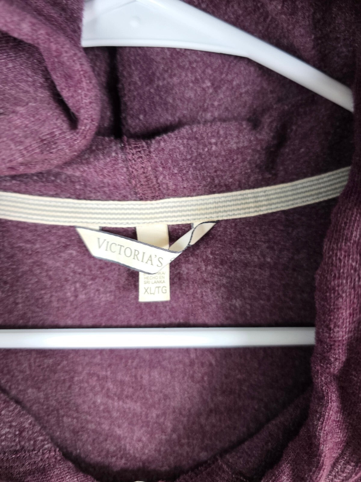 Victorias Secret Angels Bling Maroon Full Zip Hoodie Jacket Sequined XL