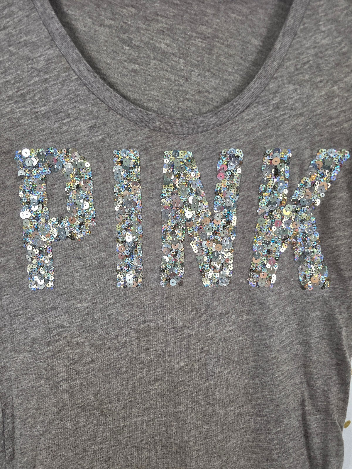 Victorias Secret PINK Vintage Bling Sequined Y2k Tee shirt SMALL
