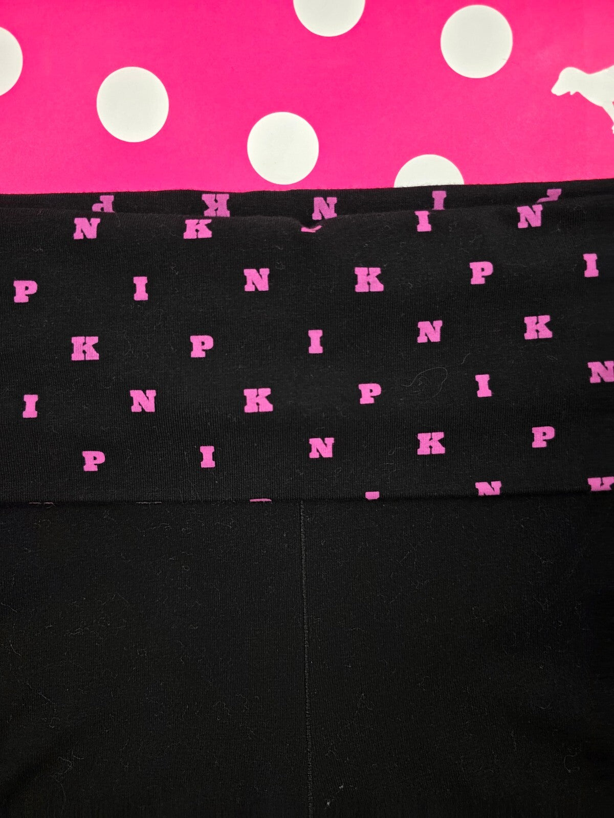 Victorias Secret PINK Foldover Logo Yoga Shorts LARGE