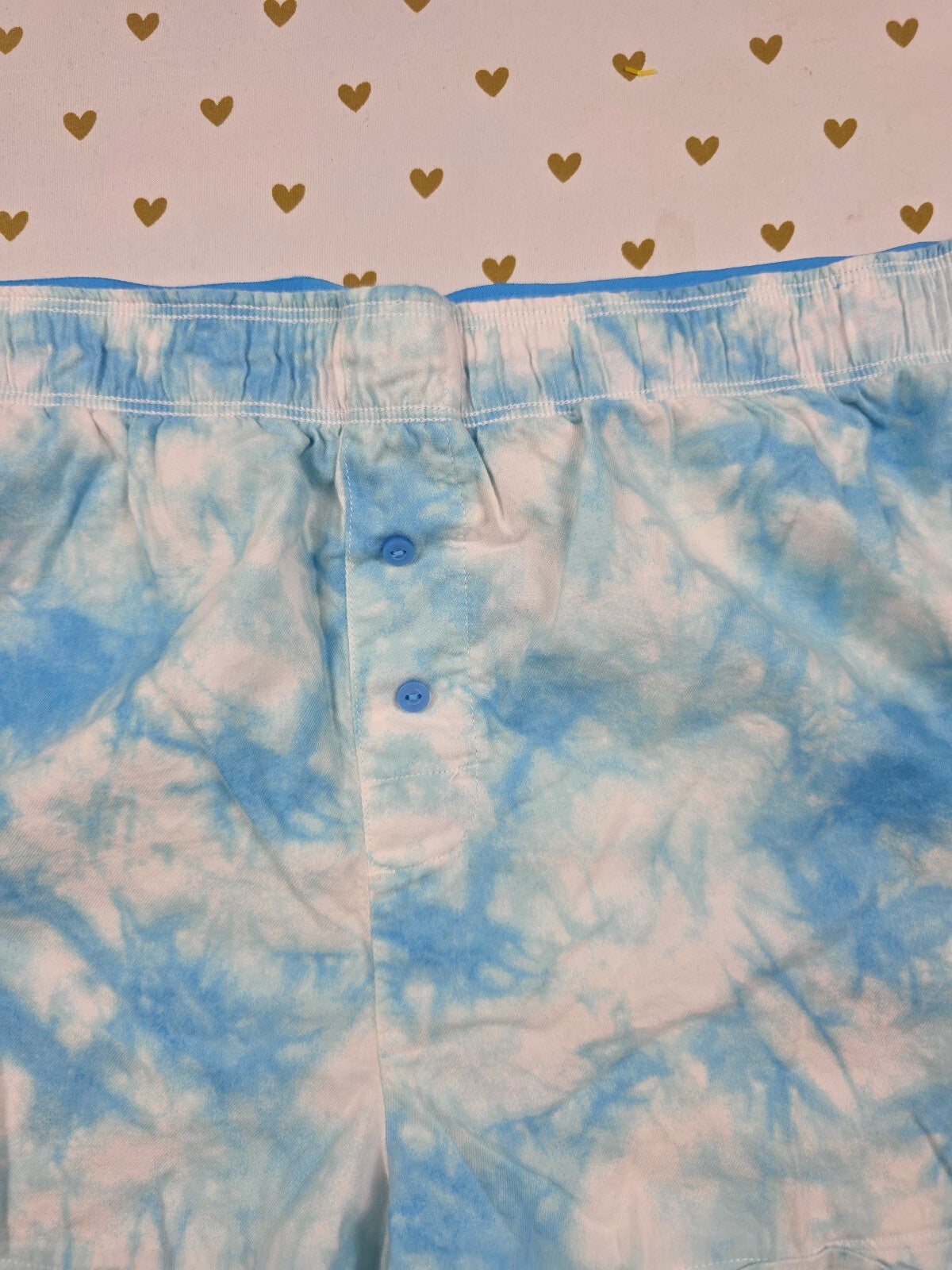 Victorias Secret PINK Tye Dye Blue Small  Sleep Shorts Boxers Pajama Bottoms