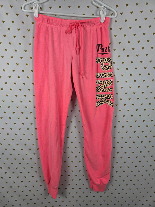 Victorias Secret PINK Leopard Cheetah Print Sweats Sweatpants Joggers Small