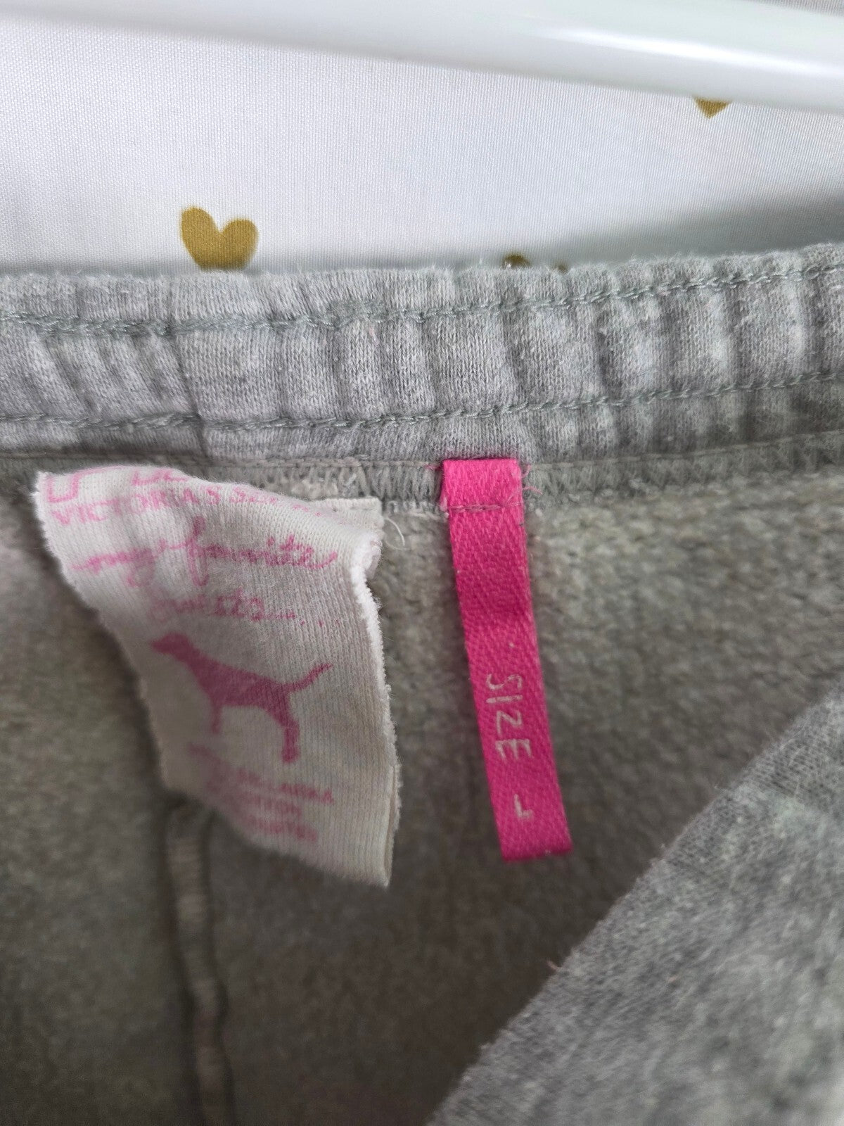 Victorias Secret PINK PHI BETA PINK Sweats Capri Sweatpants Grey Large Vintage