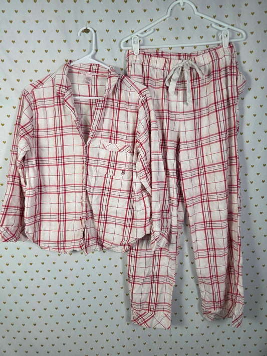 Victorias Secret Plaid Sleep Set Pajama Shirt Pants Bottoms MEDIUM Comfy