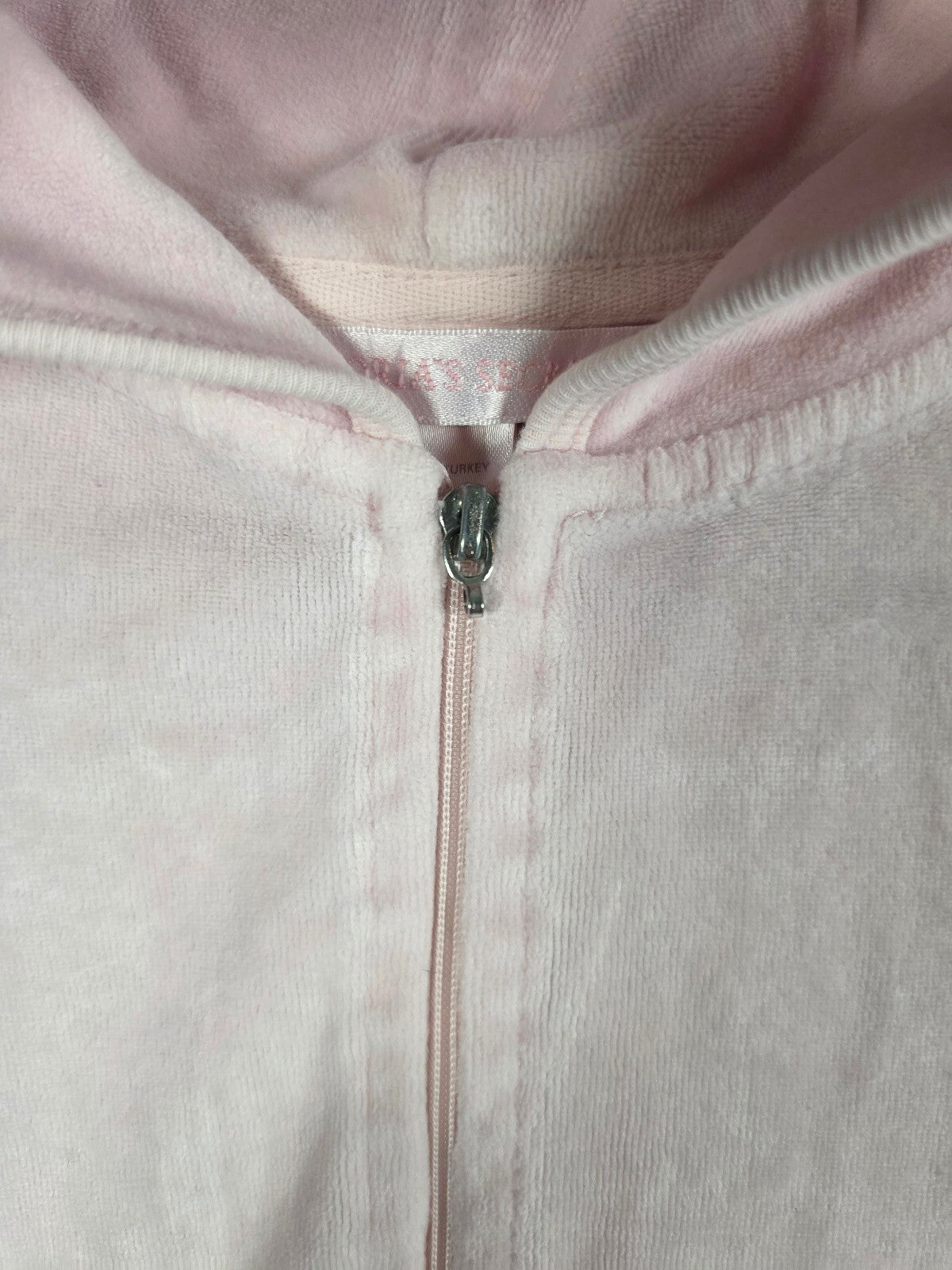 Victorias Secret Pink Vintage Velour Full Zip Y2k Hoodie LARGE Modal '02