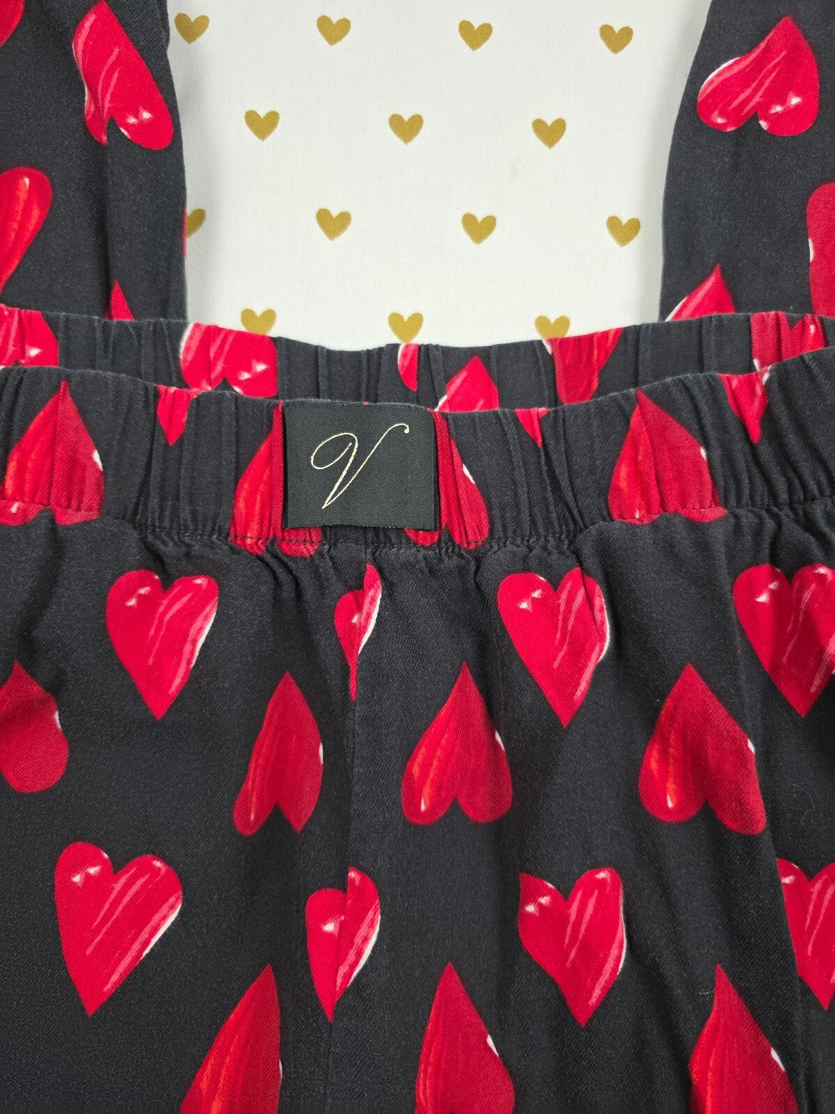 Victorias Secret HEARTS Small Sleep Pants Pajama PJ Bottoms