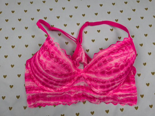 Victorias Secret Pink Neon Lace Stretch Medium  Bralette Bra Top Tank