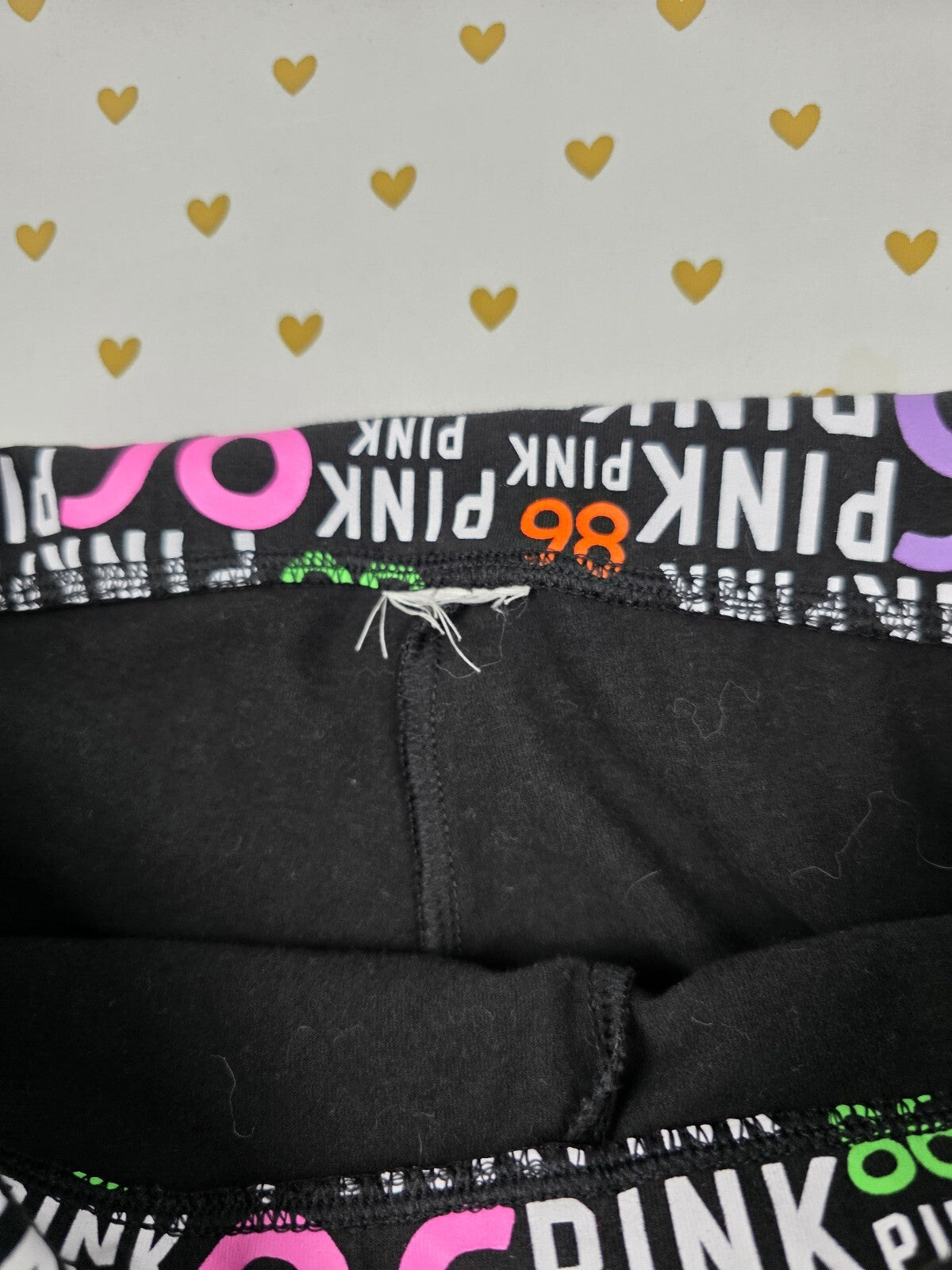Victorias Secret PINK Vintage Bling Foldover Yoga Shorts Logo 86 Booty Med