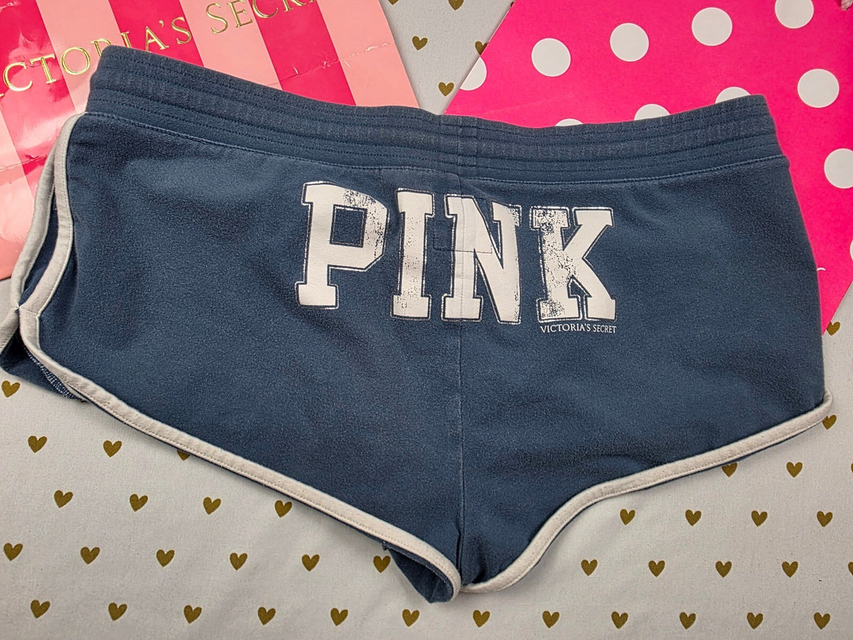 Vintage Y2K Victoria's Secret PINK 86 Dog Micro Mini Shorts M Blue