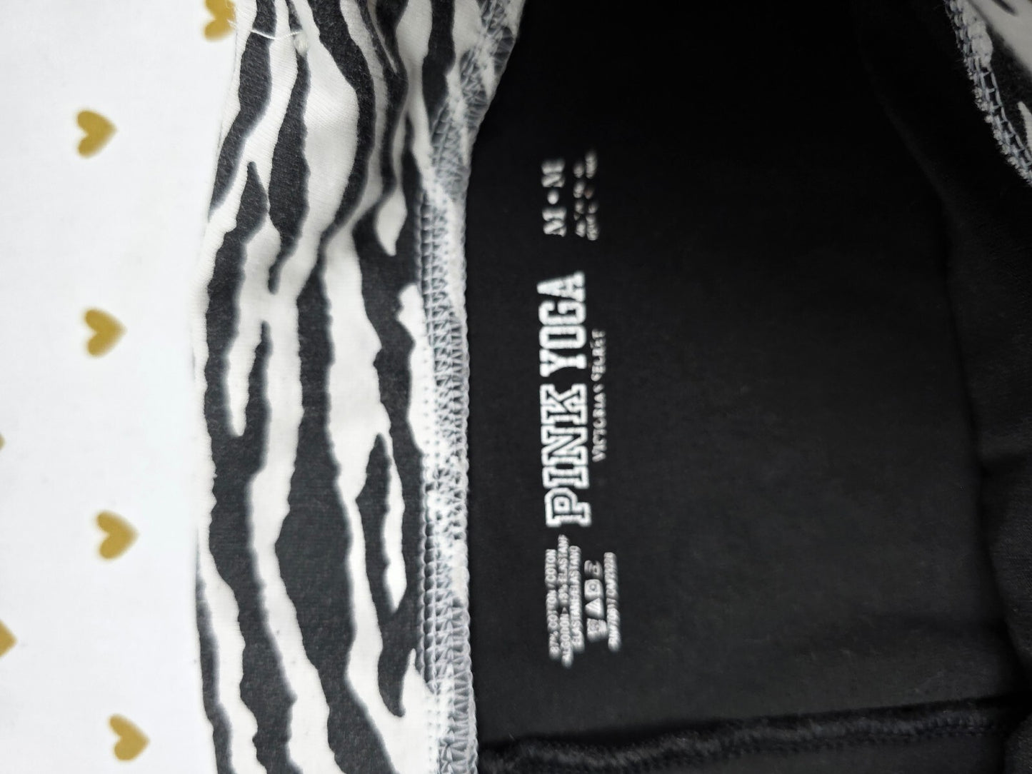 Victorias Secret PINK Love ZEBRA Foldover Yoga SHORTS Y2k Vintage MEDIUM