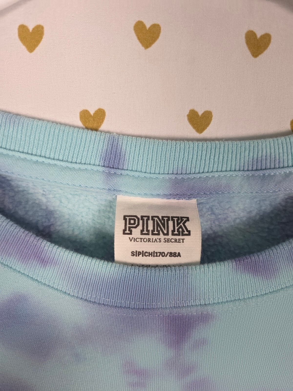 Victorias Secret Pink Cropped Boxy Tye Dye Sweater Shirt Small