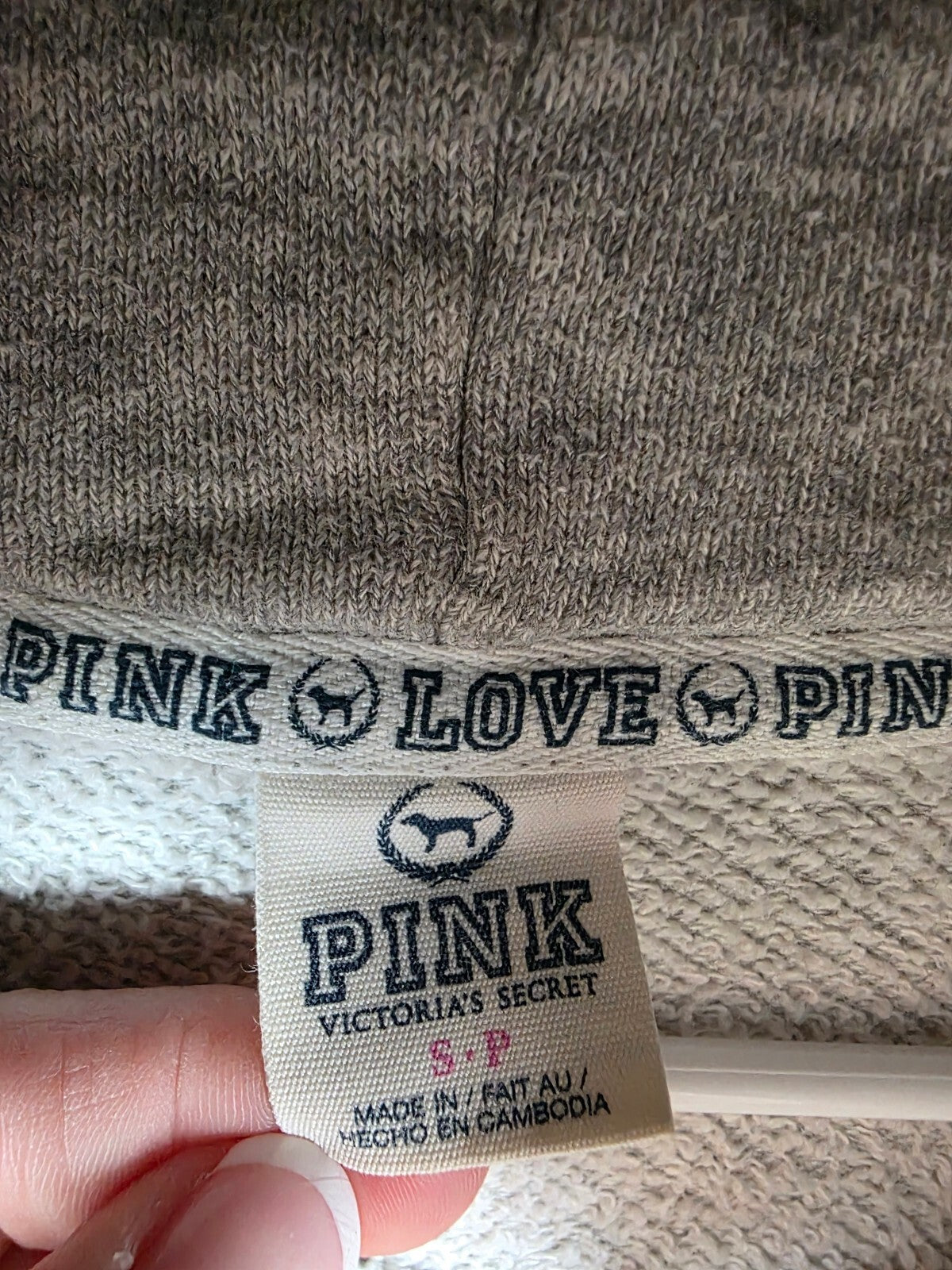 Victorias Secret Pink Full Zip Y2k Logo Grey Hoodie Jacket Love Small