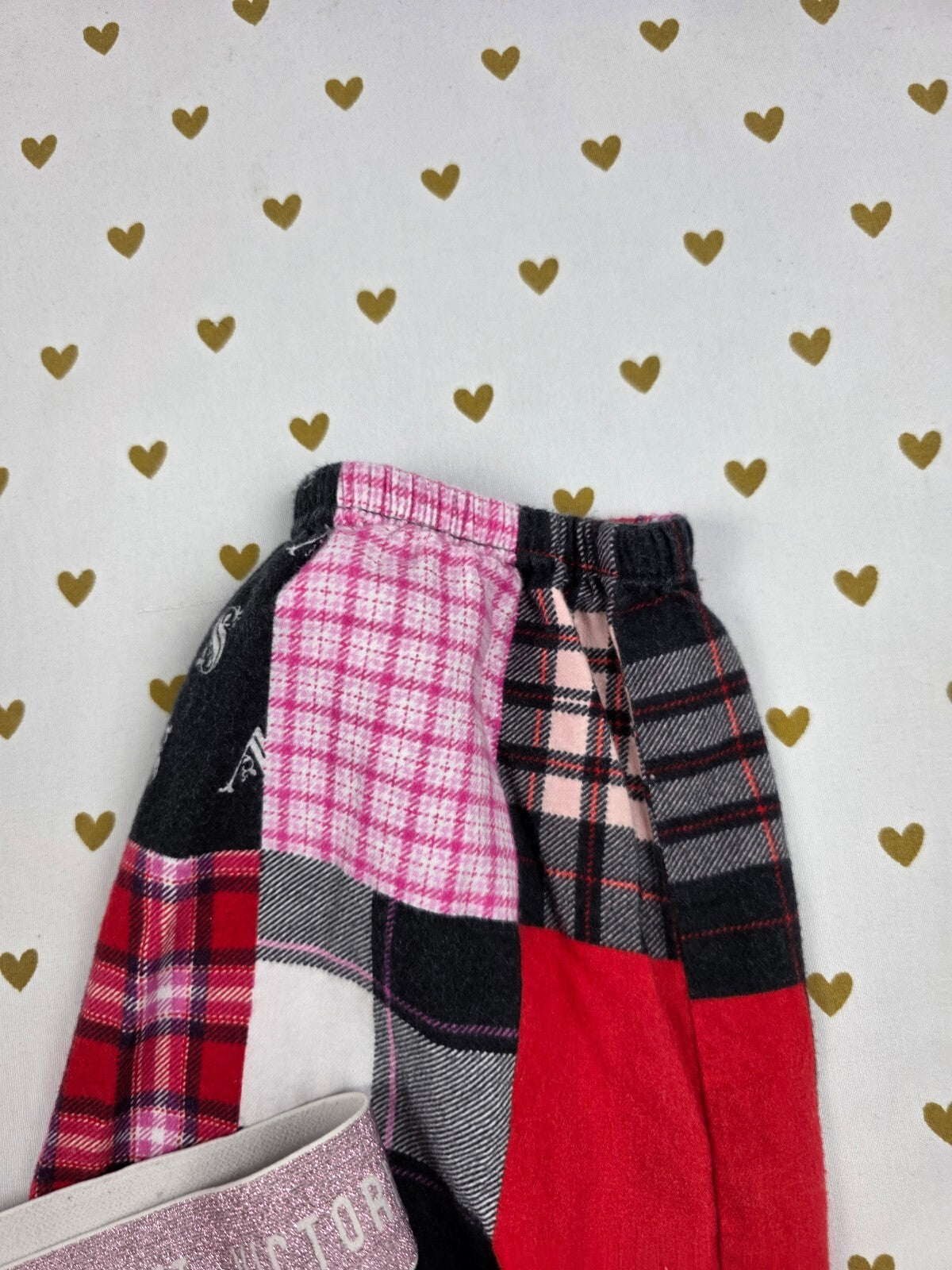 Victorias Secret Red Small Plaid patchwork Pajama Pants Sleep Bottoms