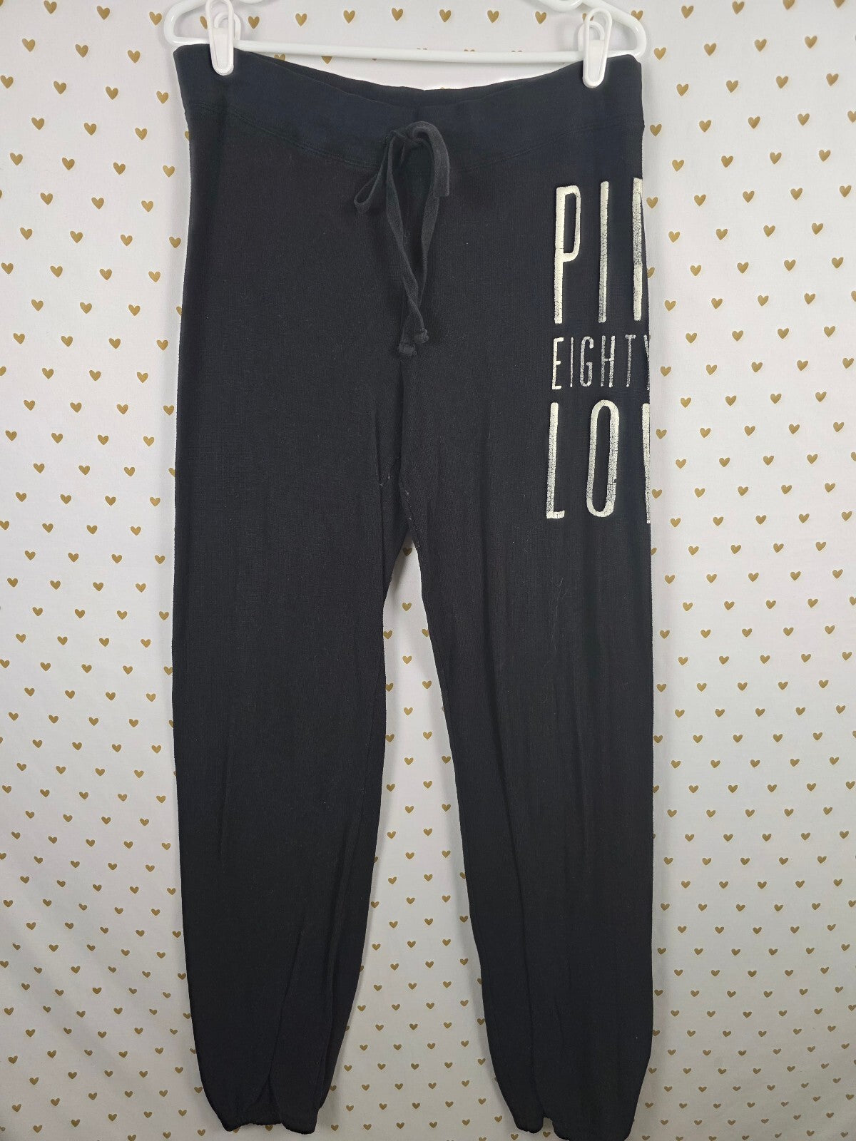 Victorias Secret PINK Extra Long Vintage Semi Sheer Stretch Sweats Y2k Logo Med