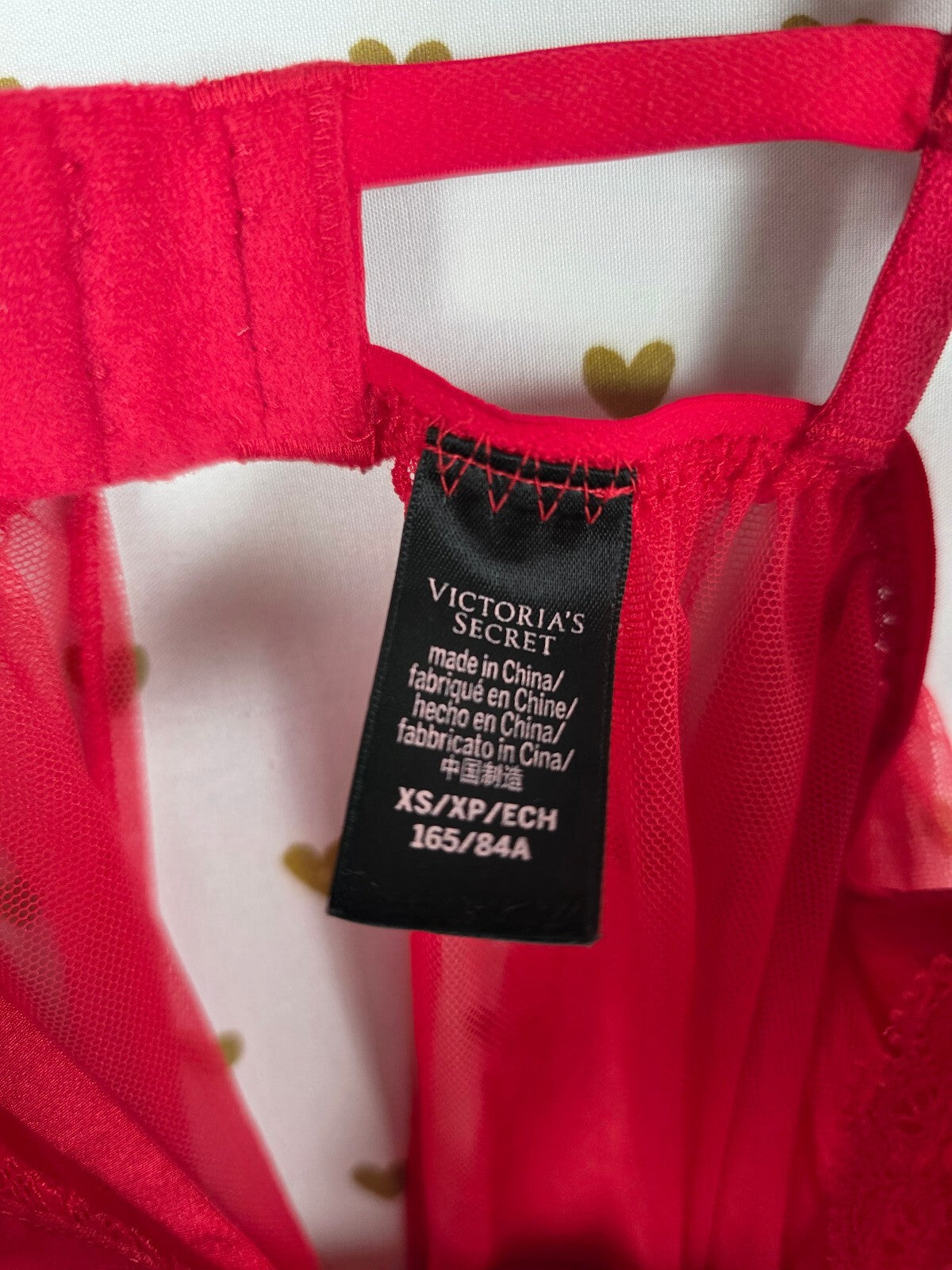 Victorias Secret Red Underwire Sexy Tulle nightie Lingerie Push Up Babydoll Red