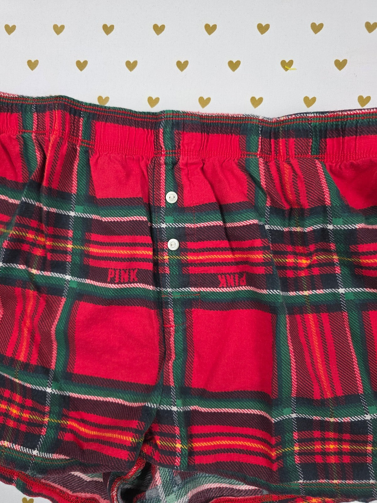 Victorias Secret PINK Plaid Small Sleep Shorts Boxers Pajama Bottoms