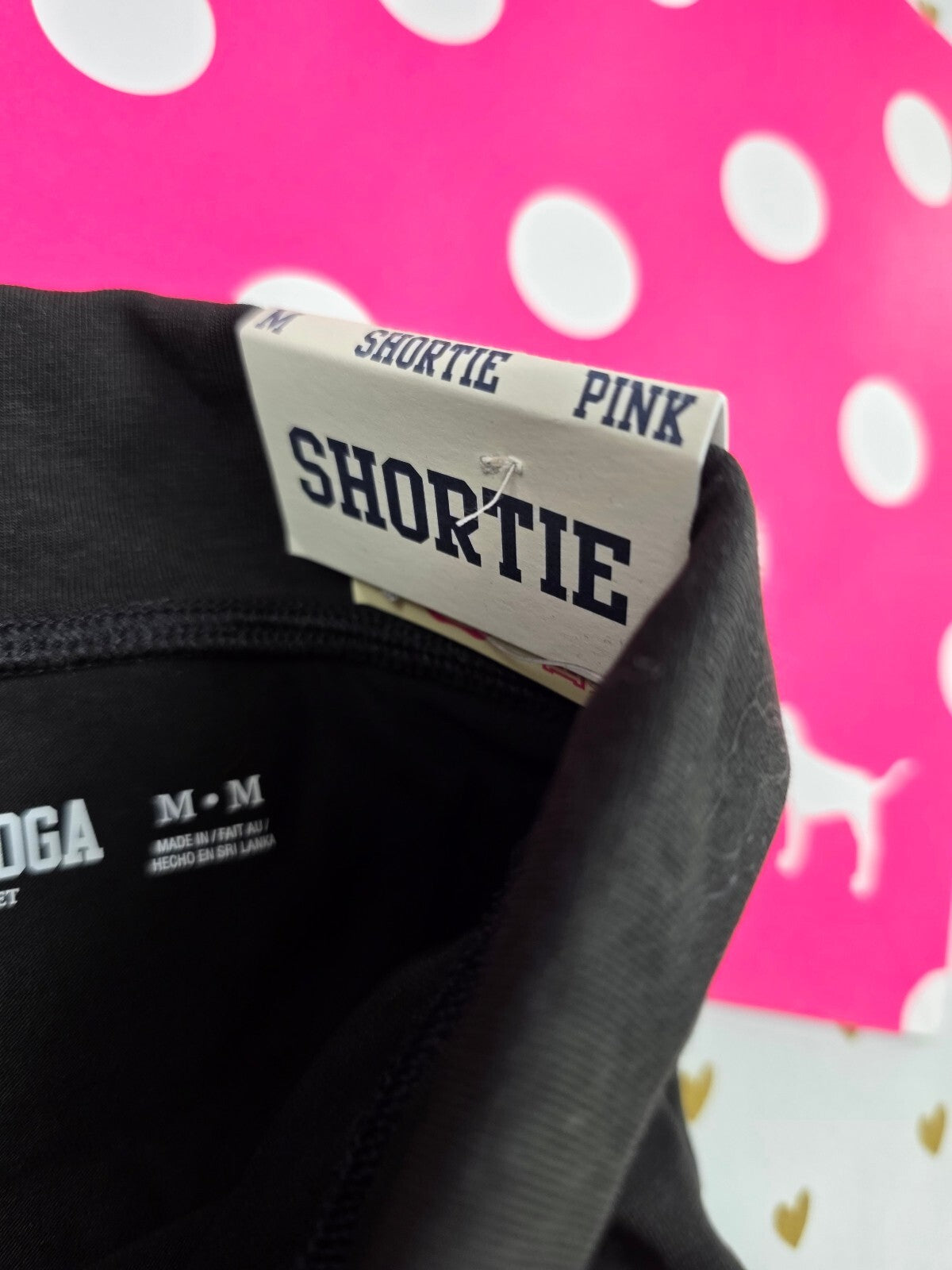 Victorias Secret PINK New NWT Bling Foldover Yoga Pants  Shortie Medium