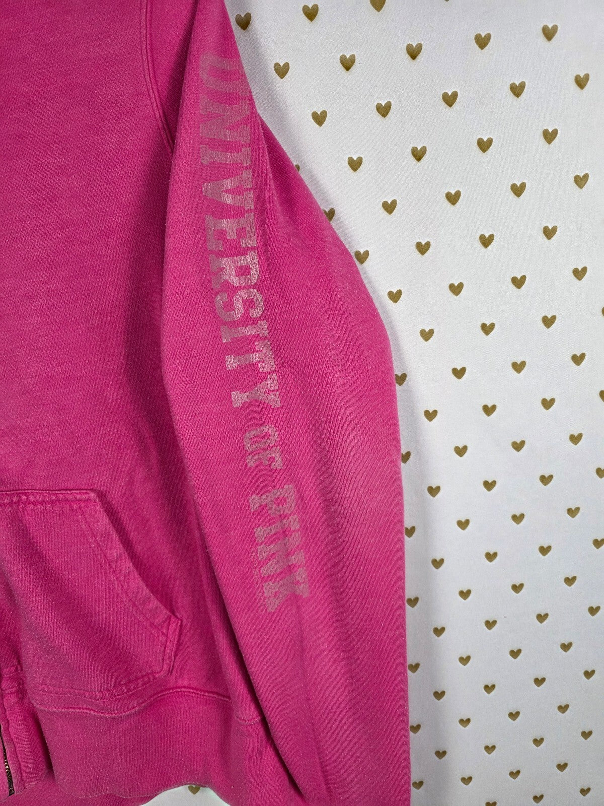 Vintage VS PINK Hoodie L University of Rhinestone Dog Y2K Bling Sequin Jacket