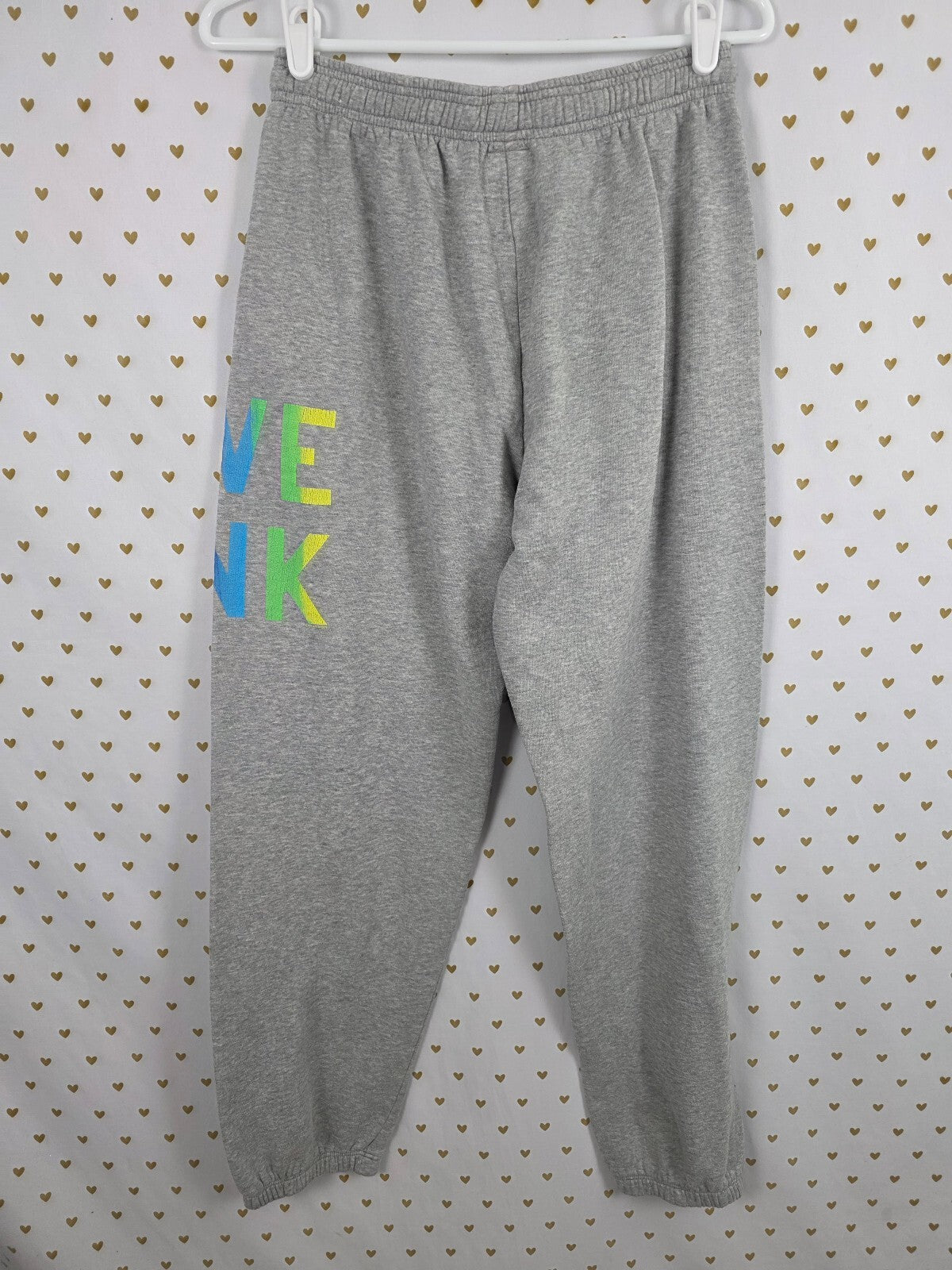 Victorias Secret PINK Vintage Rainbow Long Logo Sweats Tapered Y2k XS