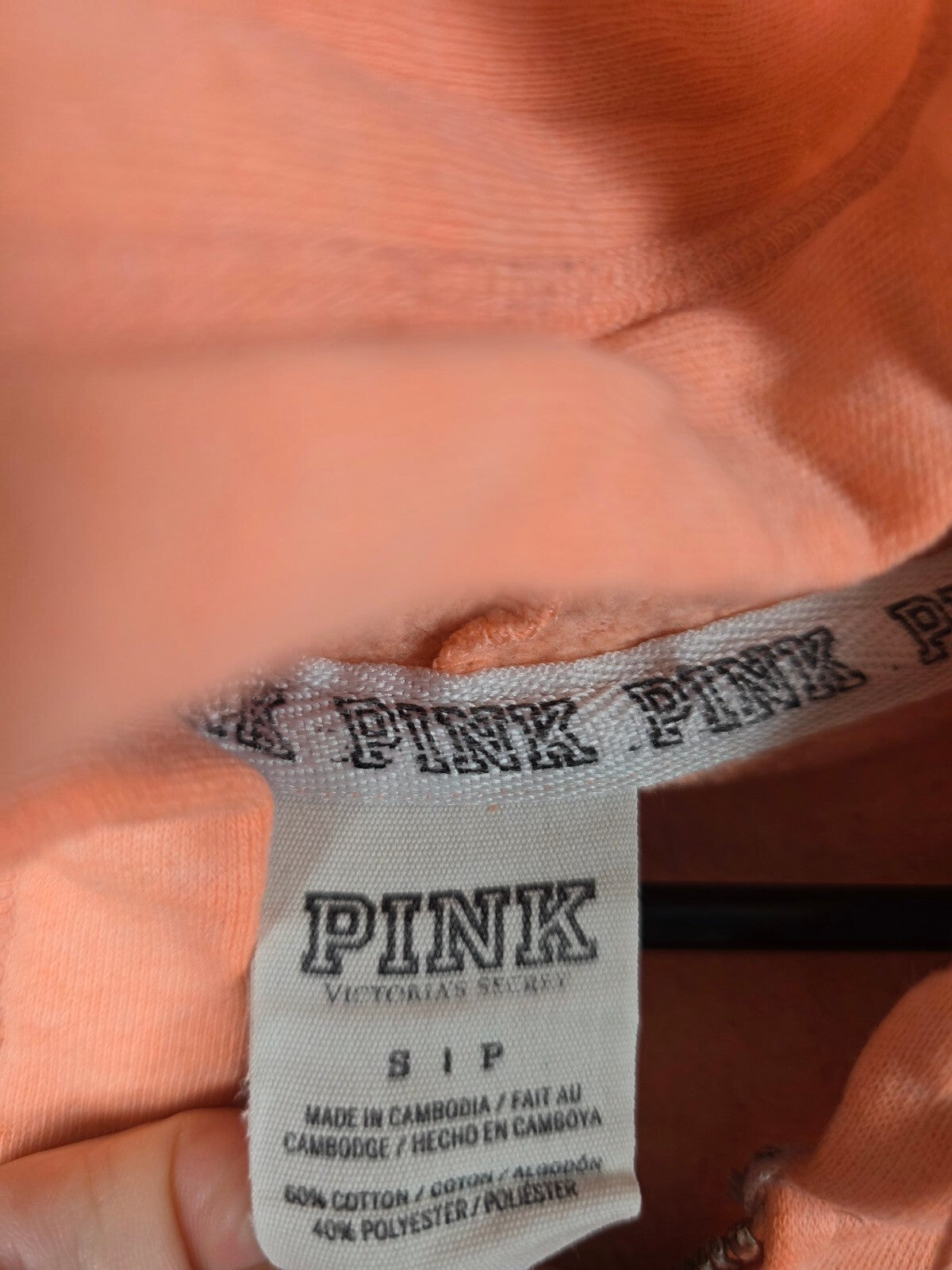 Victorias Secret Pink LOVE Logo Orange Full zip Hoodie Jacket SMALL