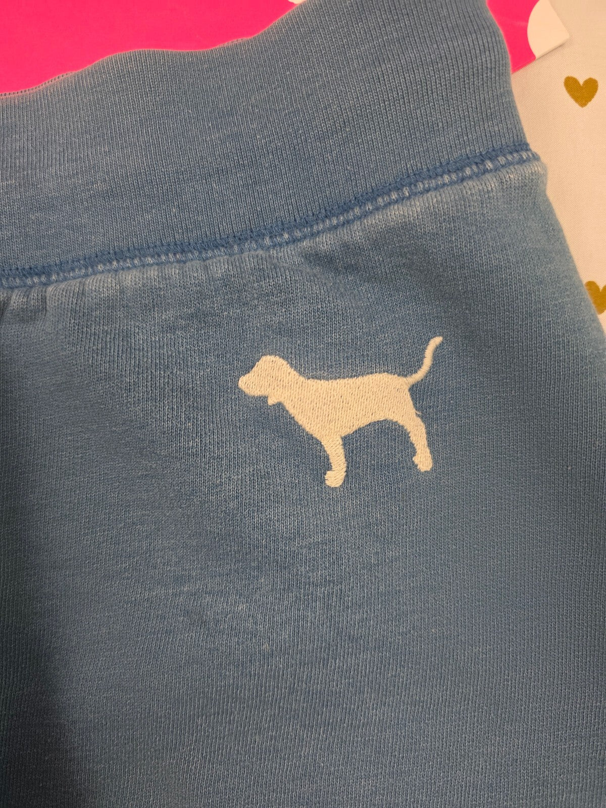 Victorias Secret PINK Logo Butt VINTAGE Y2k Sweat Shorts Blue SMALL