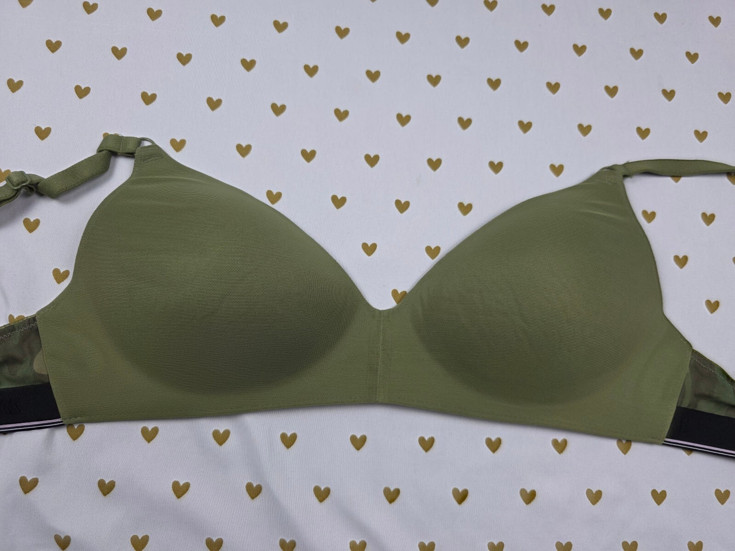 Victorias Secret Green PINK Camo Camouflage 36C Wireless No Wire Bra