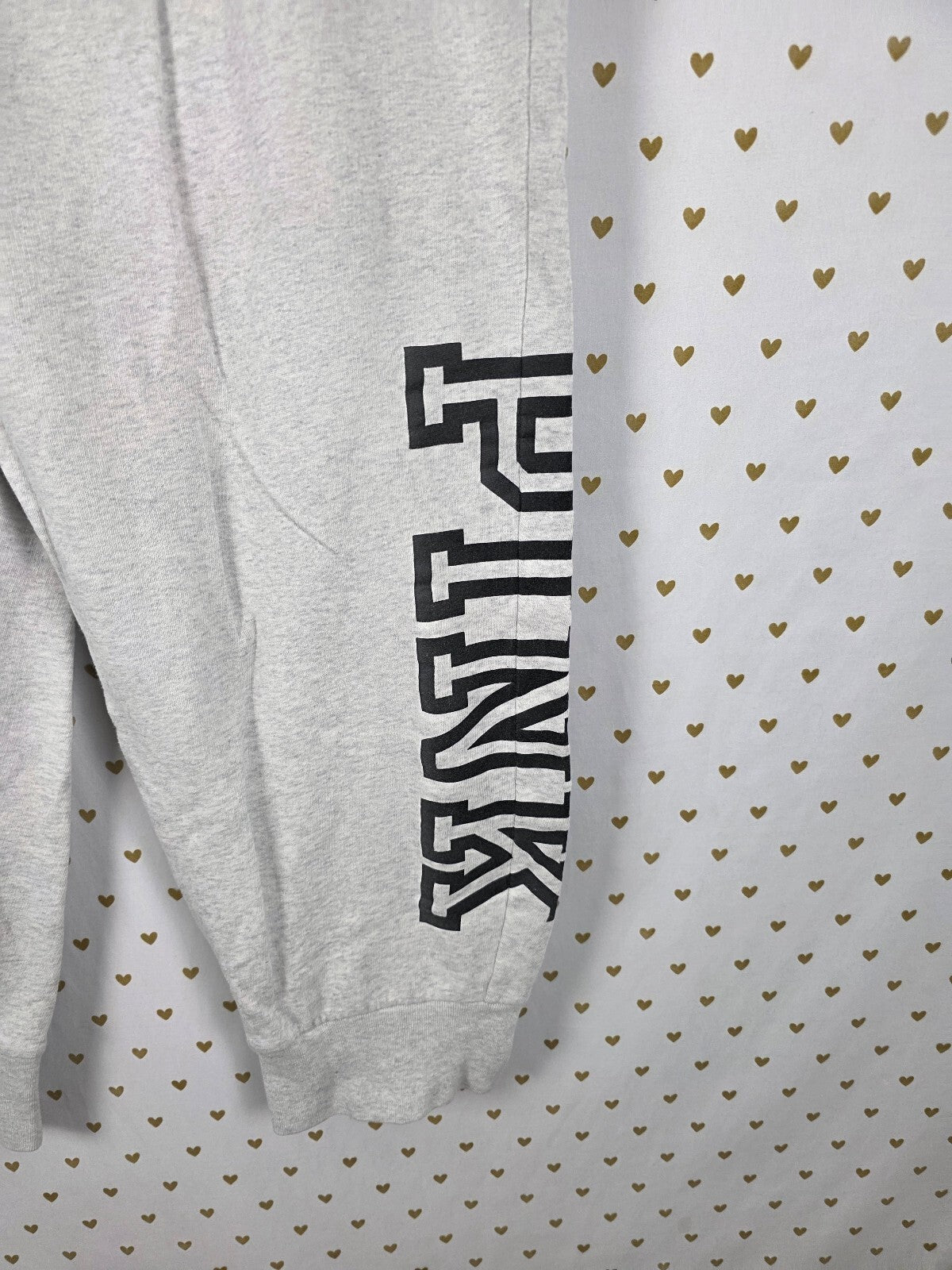Victorias Secret PINK Grey XL Logo Tapered Joggers Sweats Sweatpants