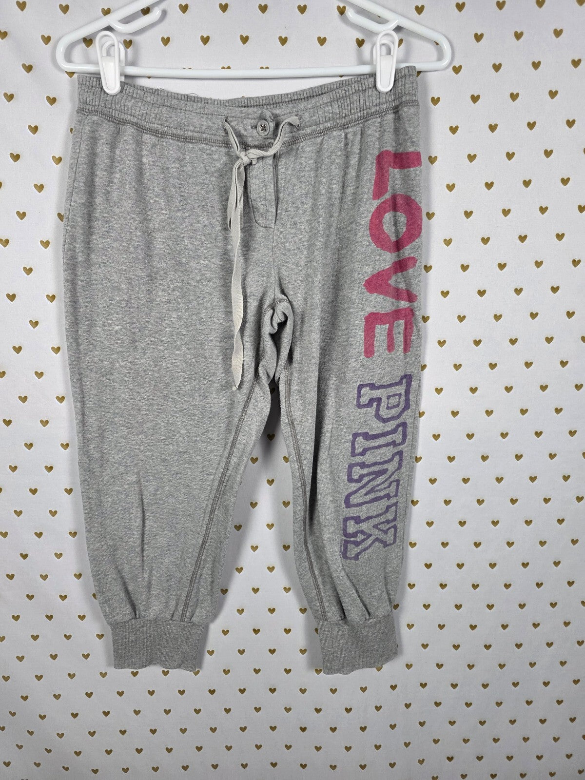Victorias Secret PINK Vintage Love Cropped Capri Sweats Y2k SMALL