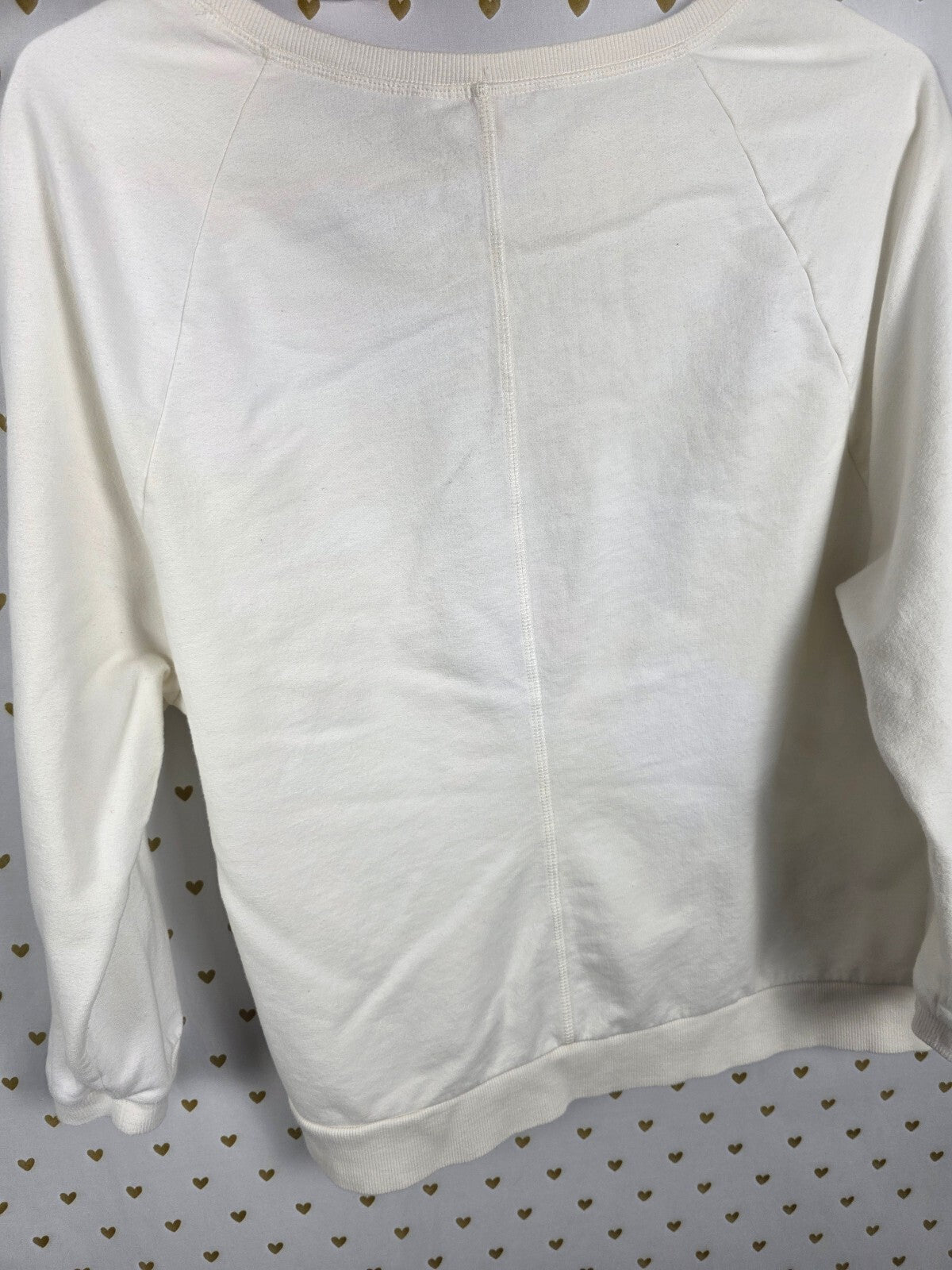 Victorias Secret BLING logo White Crew Sweater Shirt Silver sequined XS
